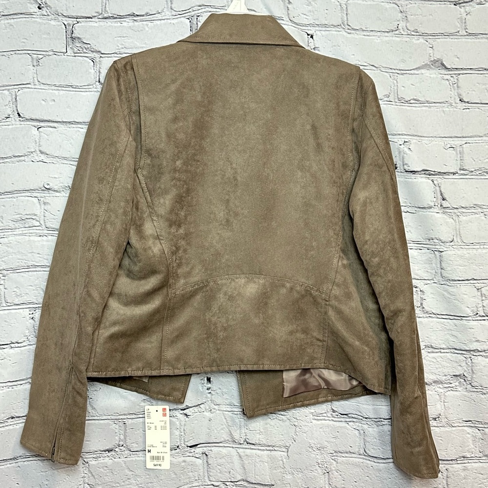 NWT Uniqlo Suede Moto Jacket - Picture 10 of 11